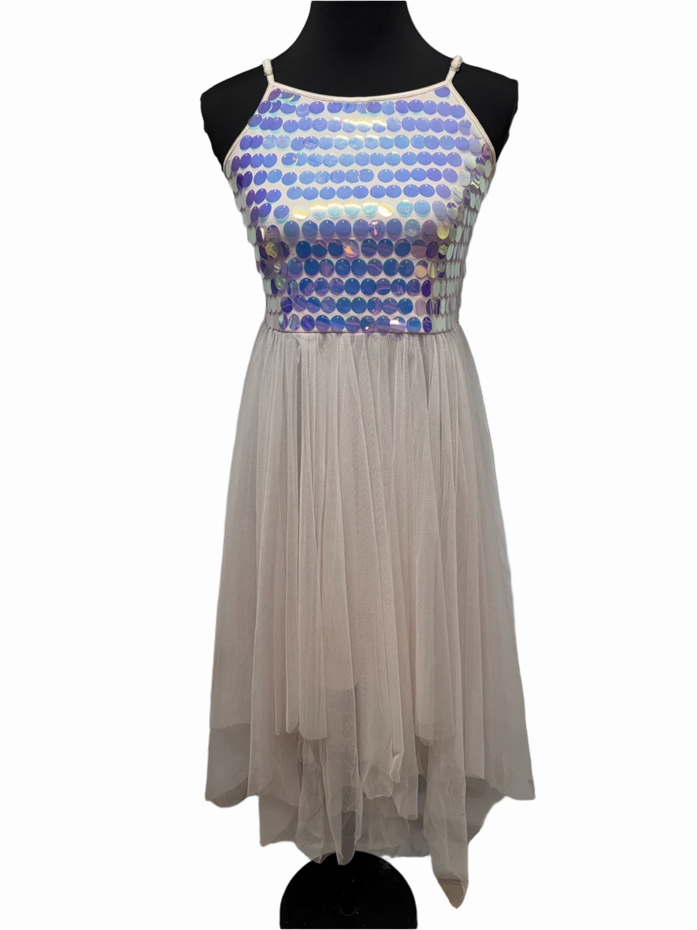 Cat & Jack Girls XL 14/16 Iridescent Sequin High Low Tulle Party Dress